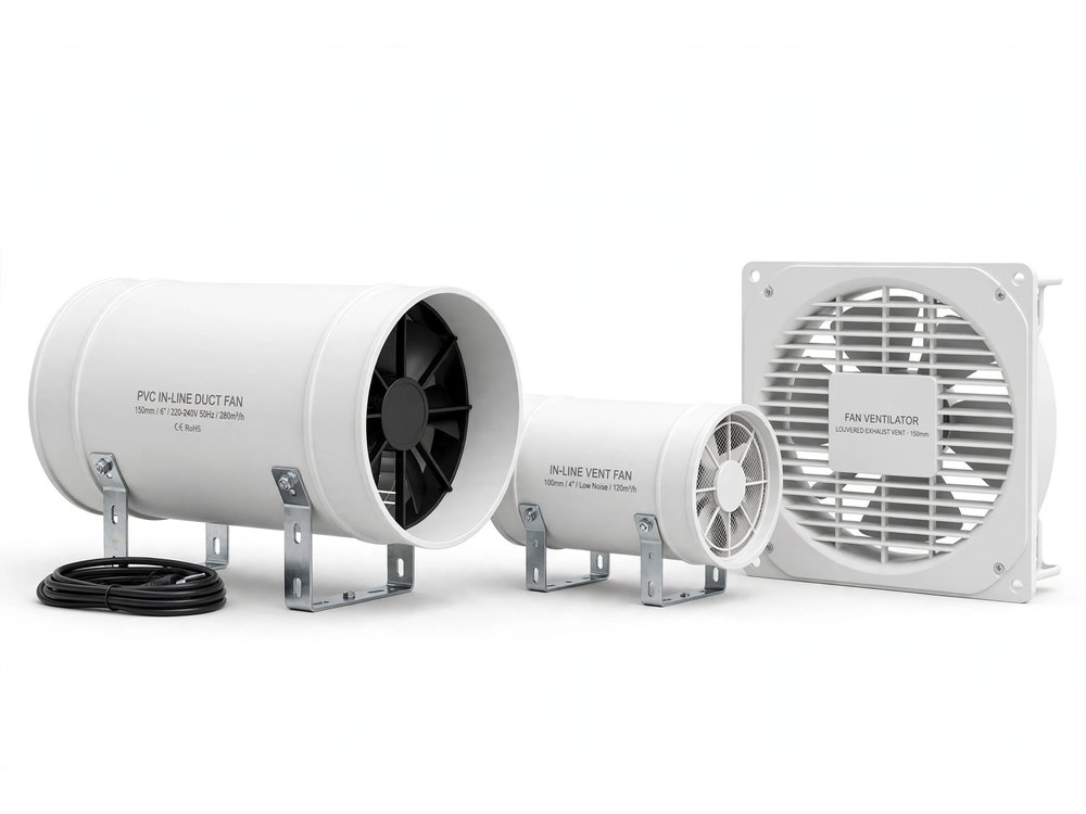 PVC In-line Duct Fans & Fan Ventilators — Fans & Ventilation product photo from Al Fazza Integrated Services catalogue