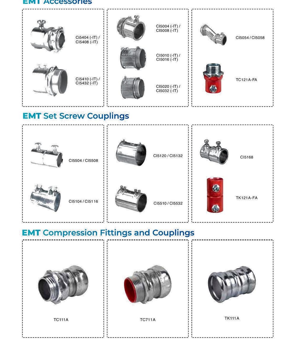 EMT Conduit Accessories & Couplings — Cable Management System product photo from Al Fazza Integrated Services catalogue