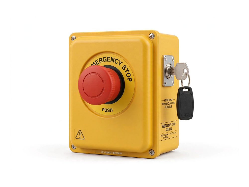 Emergency Push Button With Box & Key — Switch Gear Components product photo from Al Fazza Integrated Services catalogue