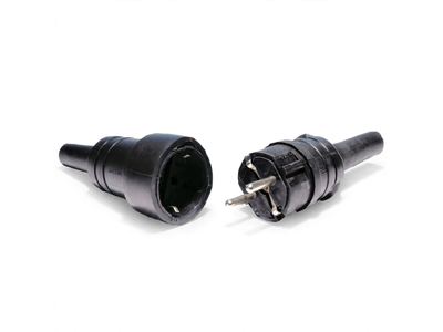 Shuko Plug & Socket (Rubber, IP44) — Industrial Plug & Socket — Al Fazza Integrated Services