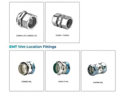 EMT Compression Fittings & Wet-Location Fittings — Cable Management System — Al Fazza Integrated Services